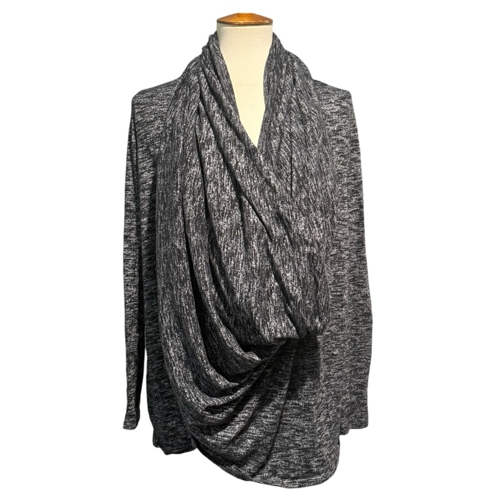 Wrap Sweater in Charcoal, DKNY Jeans - Infinity Scarf and Sweater Combo, Size XL